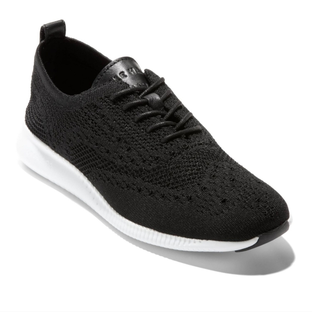 Cole Haan Women's Stitchlite Wingtip‎ Oxford Black Knit Sz. 7.5B Shoes Sneakers